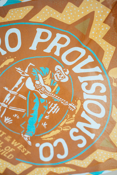 Still Pickin' Bandana at 6Whiskey six whisky brown orange blue white guitar music spirit of the west soul of the wild sendero handkerchief
