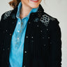 DDR Black Lockwood Shirt Jacket 6Whiskey six whisky Taos Leather Jacket with fringe T3390