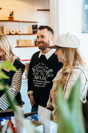 Spirit of the West Sweatshirt at 6Whisky six whisky sendero black white soul of the wild unisex womens mens long sleeve fleece