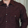 Mens Maroon Pearl Snap at 6Whiskey six whisky by Madison Creek Outfiters Bisley Long sleeve western shirt