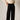 Black Side Stripe Wide Pant Leg by Pcill, 6whiskey, six whisky, soft, comfy, cozy, elevated basic, neutral, sleek, sporty, loungewear, casual, black, white side stripe. high waisted, elastic waistband, front view.