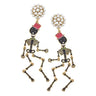 Skeleton Earrings at 6Whiskey six whisky black pearl pink gold green spooky halloween bones