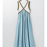The Seabreeze Contrast Maxi Dress with bold piping detail, sleeveless design, and flowy full-length skirt in blue 6Whiskey six whisky womens summer casual brunch dress 