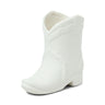 White Cowboy boot by Paddywax at 6Whiskey, six whisky, ceramic, sleek, chic, small, gifts for her, gift idea, Christmas gift, holiday gift, western decor, texas home decor. 
