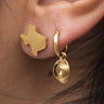 Cowboy Hat Huggie Earrings at 6Whiskey, six whisky, fun, modern, western, casual, rodeo, country concert, game day, line dancing, stocking stuffer, hoops, statement jewelry, stacking earrings, gold hoops, dangle earrings, trendy, fresh, front view