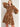 Golden Meadow Smocked Dress at 6Whiskey, six whisky, high neck, smocked from tan back, balloon sleeves, long sleeve, short dress, mini dress, layered, flowy, moves with you, casual western, transition piece, fall, spring, winter, church dress, rodeo, country concert, night out at stockyards, breathable, standalone, brown base, light brown beige, ivory, cream, white florals, vintage floral, botanical, front view