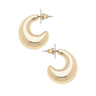 Crescent Hoop Earrings at 6Whiskey, six whisky, modern, trendy, staple piece, women fashion, womens accessory, game day accessory, western accessory, casual accessory, versatile, timeless, gold earrings, hoop earrings. Front view