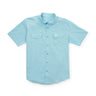 Rio Outdoor Button Down in Light Blue by Two Dove at 6Whiskey, six whisky, collared, short sleeves, front pockets, ventilated, breathable, summer and spring, elevated, polished, pristine, casual, comfortable, stylish, preppy, country, southern charm, Southern style, texas, front view