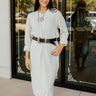 Grey Heather Lounge Dress at 6Whiskey six whisky casual dress comfortable easy midi length long sleeve things between v neck collared
