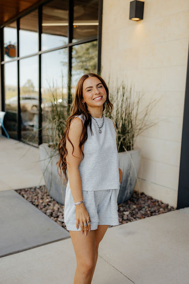 Grey Gray Tank Top Heather at 6Whiskey six whisky sleeveless scoop neck comfortable comfy loungewear lounge