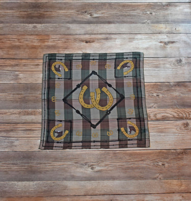 Equestrian Scarf at 6Whiskey six whisky horseshoe rope detail tasha polizzi plaid green red white