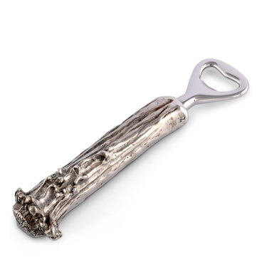 Antler Bottle Opener at 6Whiskey, six whisky, silver, rustic, western classic, rugged, refined, unique, textured, gift idea, barware, bar accessory, men's gift, tableware, home goods, must-have alcohol gift, elevated western, country, texas, southern, front view 