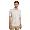 Vustra Sandcastle Short Sleeve Shirt – Men's Sustainable Linen Cotton Button-Down in Neutral Sand Color, Lightweight and Breathable for Warm Weather, Available at 6Whiskey six whisky