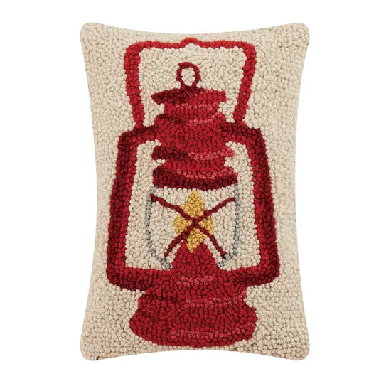 Small Red Lantern Pillow at 6Whiskey six whisky wool hook pillow camper home decor outdoors
