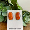 Large Spiny Oyster Orange Studs at 6Whiskey six whisky sterling silver earrings western womens wear gift idea