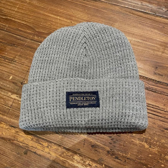 Pendleton Waffle Knit Beanie at 6Whiskey six whisky mens/womens winter accessory in grey
