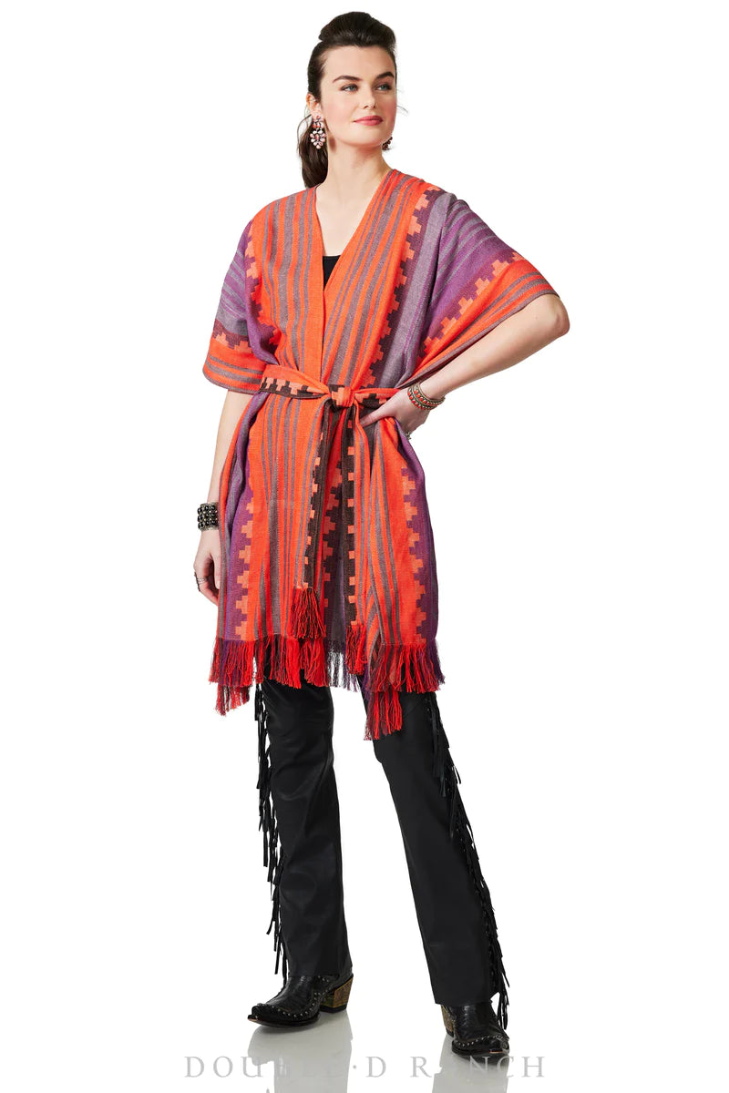 DDR Gunfighter Shawl at 6Whiskey six whisky womens cotton poncho pink purple red serape C3160 Billy the Kid