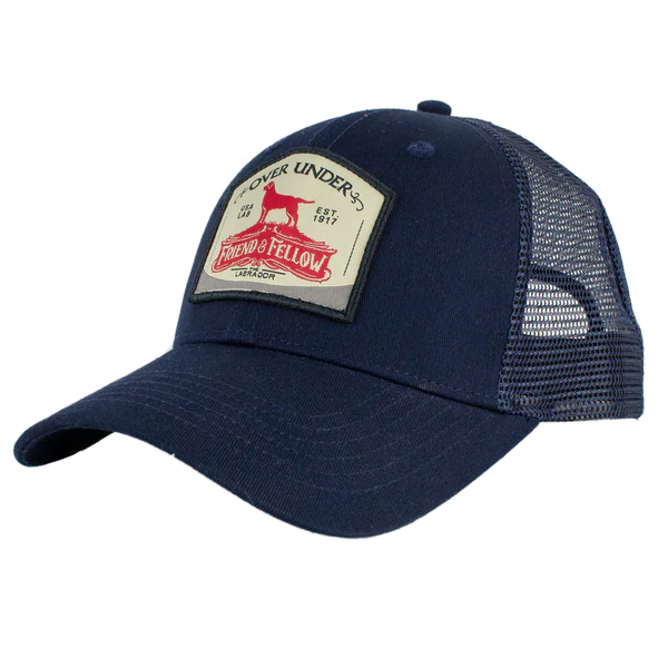Friend and Fellow Over Under Mens Navy baseball cap at 6Whiskey six whisky with mesh back MADE IN USA