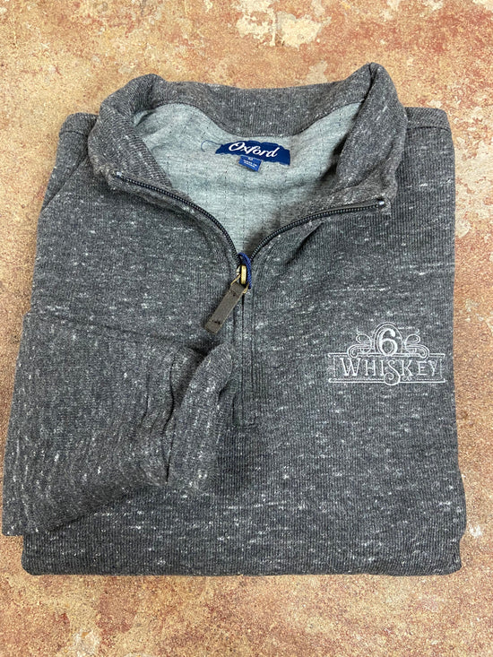 Load image into Gallery viewer, Oxford Crawford 1/4 Zip Fleece Pullover 6Whiskey Fall 2020 In black Heather 
