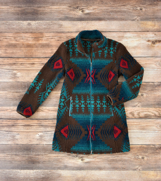 Load image into Gallery viewer, Tasha Polizzi Teal Tyringham Mid-jacket at 6Whiskey six whisky women’s fall Front flat lay
