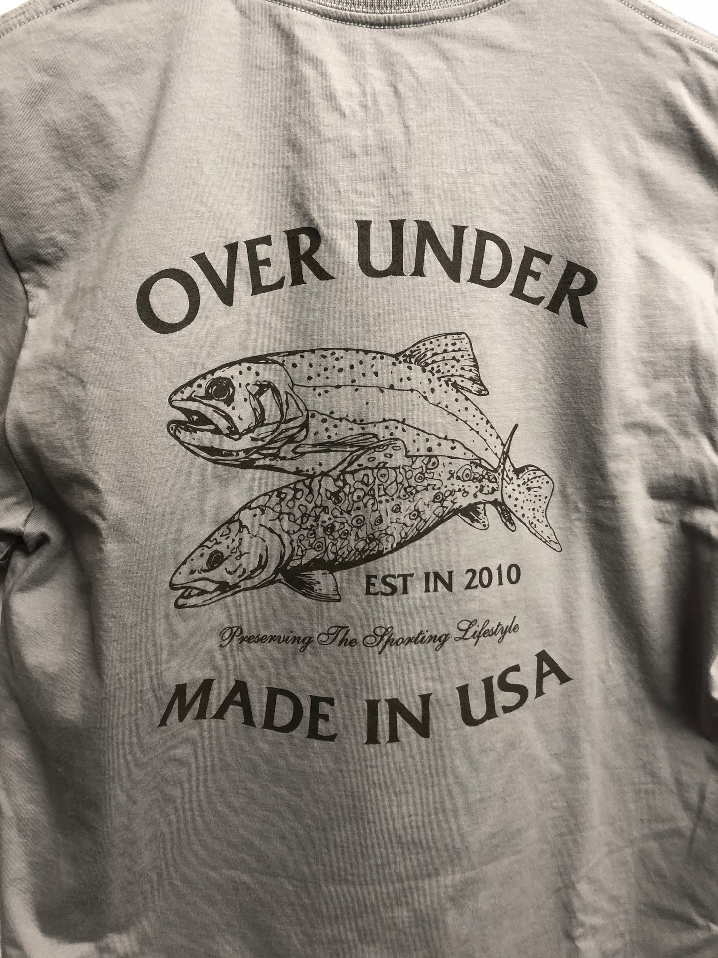 Load image into Gallery viewer, Over under long sleeve usa made t-shirt brown brookie 6whiskey six whisky 6 whiskey 
