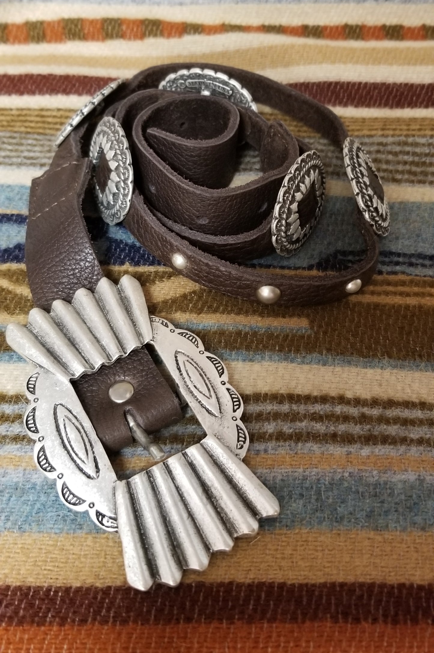 Tasha Polizzi womens brown and silver leather concho belt at 6Whiskey six whisky