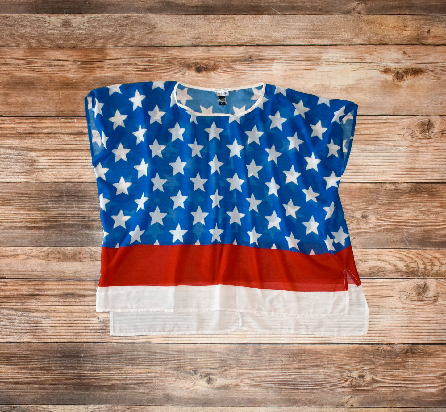 Load image into Gallery viewer, Tasha Polizzi Spirit Poncho at 6Whiskey six whisky womens summer forth of july top 4th stars and stripes
