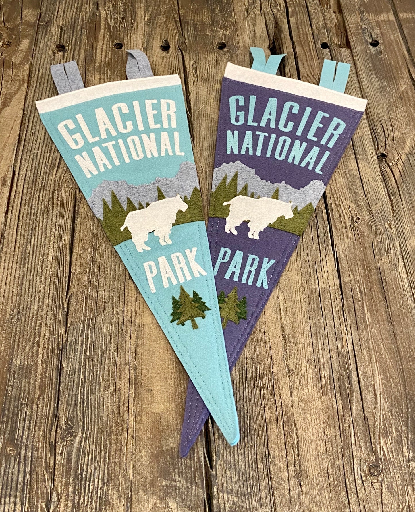 YoHo Glacier National Park Pendant 6Whiskey six whiskey blue purple turquoise pastels felt 