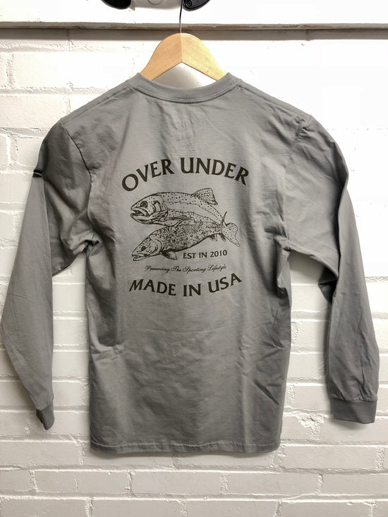 Over under long sleeve usa made t-shirt brown brookie 6whiskey six whisky 6 whiskey 