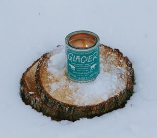 Glacier National park candle 6 whiskey good and well supply all natural soy wood wick six whisky