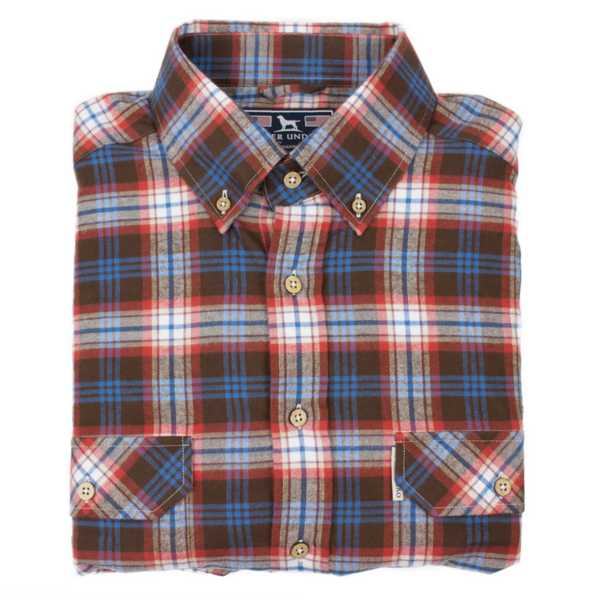 Over Under Men’s Crosscut Flannel Shirt in Red and Tan Sawthooth 6Whiskey six whisky