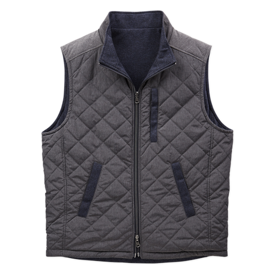 MCO men’s grey and navy plaid reversible vest at 6Whiskey six whisky fall