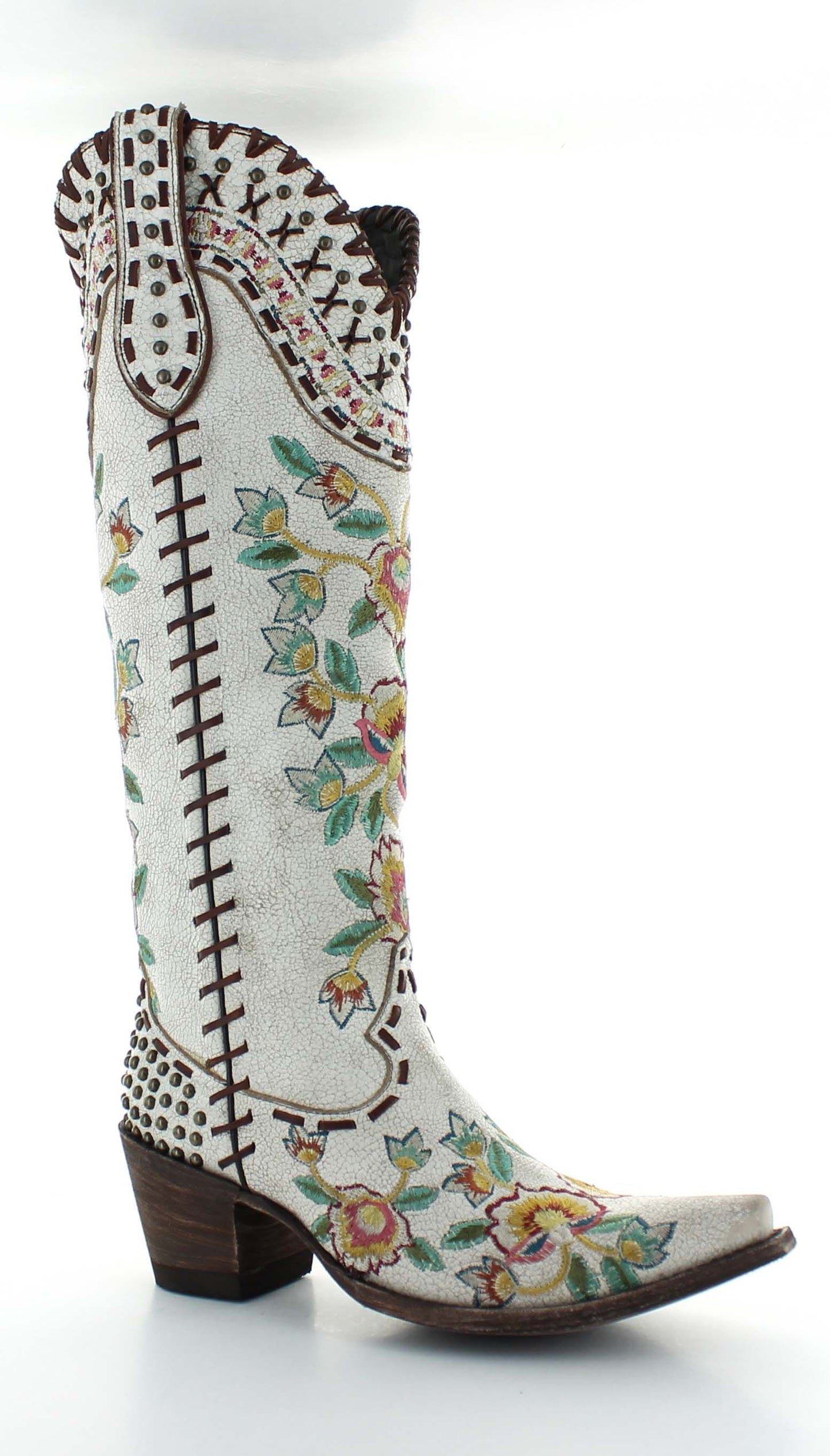 Double D Ranch Almost Famous Tall Cowboy Boot in White by Old Gringo at 6Whiskey