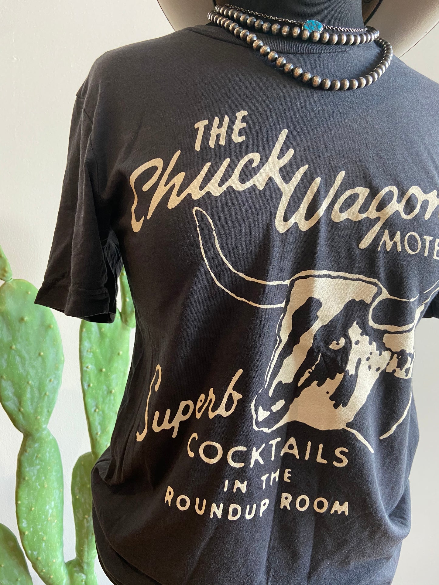 Chuck Wagon Motel Grey Graphic T-shirt 6Whiskey Fall 2020