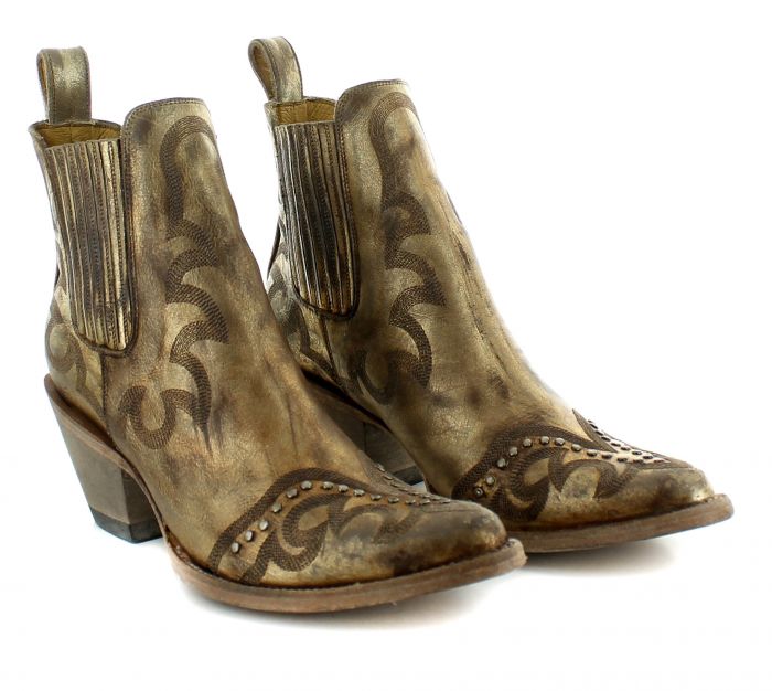 Old Gringo Shay Short Boot in Metallic Gold at 6Whiskey 