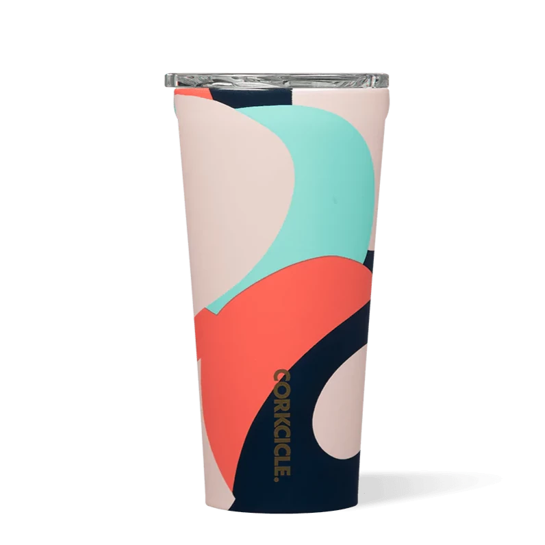 Load image into Gallery viewer, corkcicle 16oz cute colored tumbler at 6Whiskey six whisky pink mod twist and shout modern swirls

