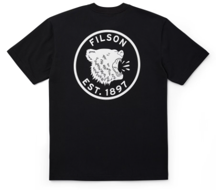 Filson Short sleeve pioneer graphic black grizzly bear at 6Whiskey six whisky mens spring 22 MADE IN USA 100% cotton
