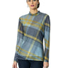 DDR Rodge Plaid Sheer Long Sleeve Mock Neck Tee 6Whiskey six whisky Taos Collection T3394