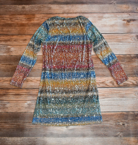 Load image into Gallery viewer, Tasha Polizzi Lilianna Sprakle Long Sleeve sequin dress at 6whiskey six whisky
