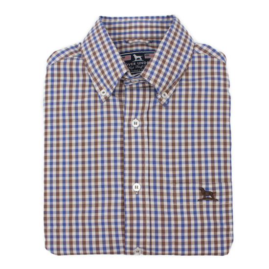 Load image into Gallery viewer, Over Under Men’s High Bluff Shirt in Oak Harbor 6Whiskey six whisky performance button down
