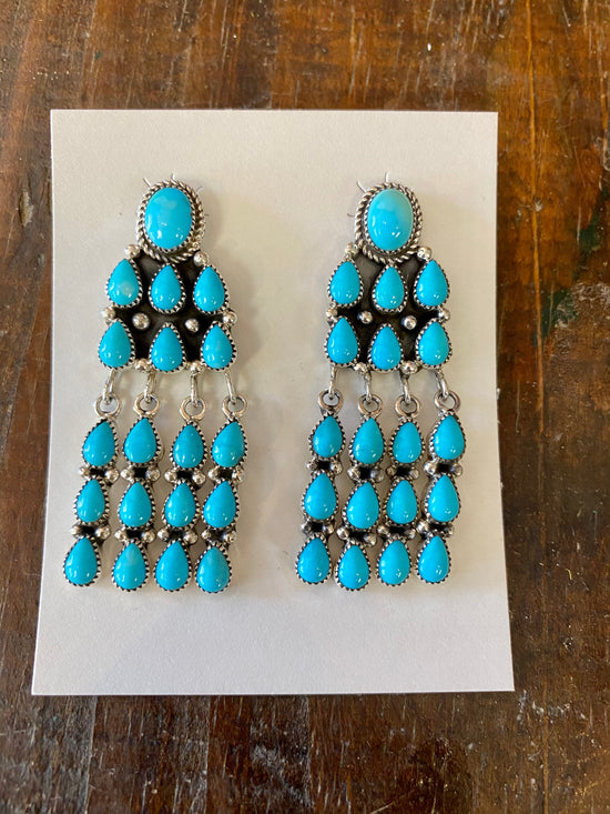 Turquoise Sterling Silver earrings six whiskey southwest