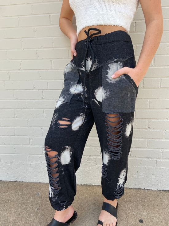 Distressed High Waisted Joggers – 6Whiskey Company