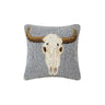 steer head grey wool hook pillow at 6Whiskey six whisky western home decor