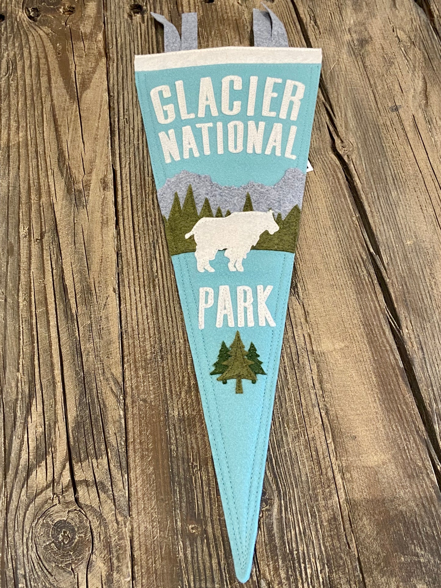 YoHo Glacier National Park Felt Pendant 6Whiskey six whisky light blue and grey heather