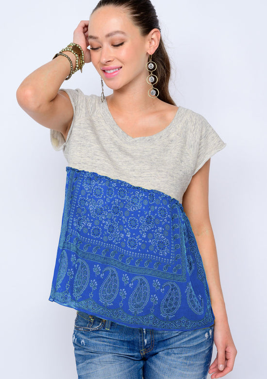 Blue and grey bandana babydoll top at 6Whisky six whisky from Ivy Jane womens summer