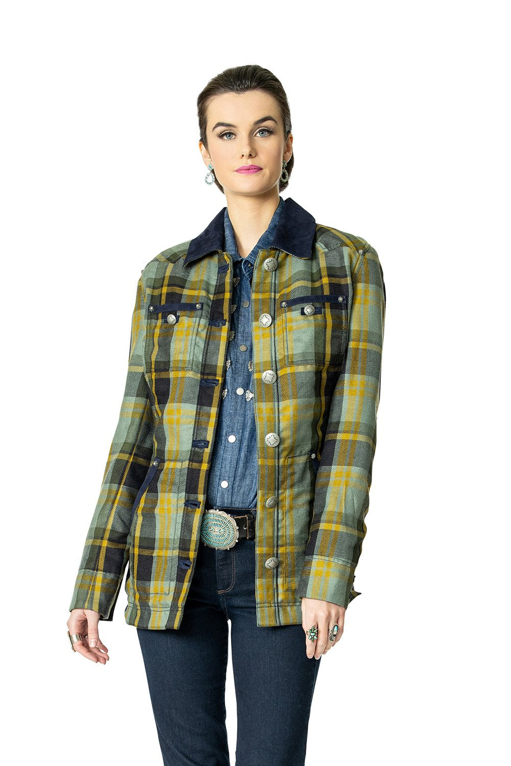 Load image into Gallery viewer, DDR Rodgers Plaid Jacket Coat 6Whiskey six whisky Taos Holiday Collection C2763
