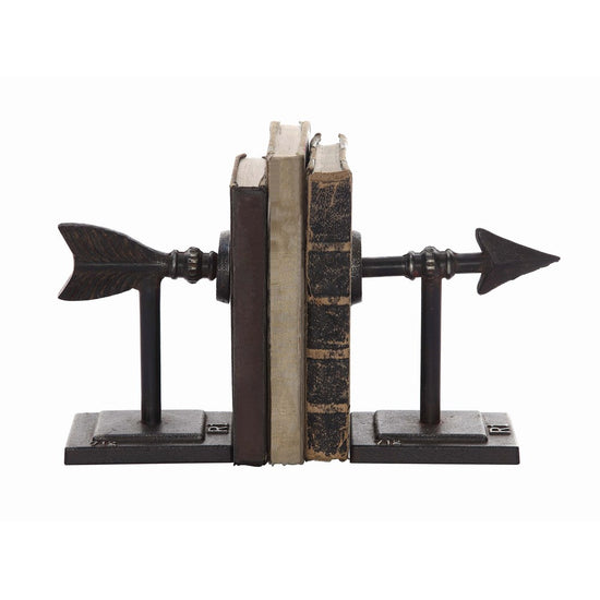 Load image into Gallery viewer, Cast iron arrow bookends black 6whiskey
