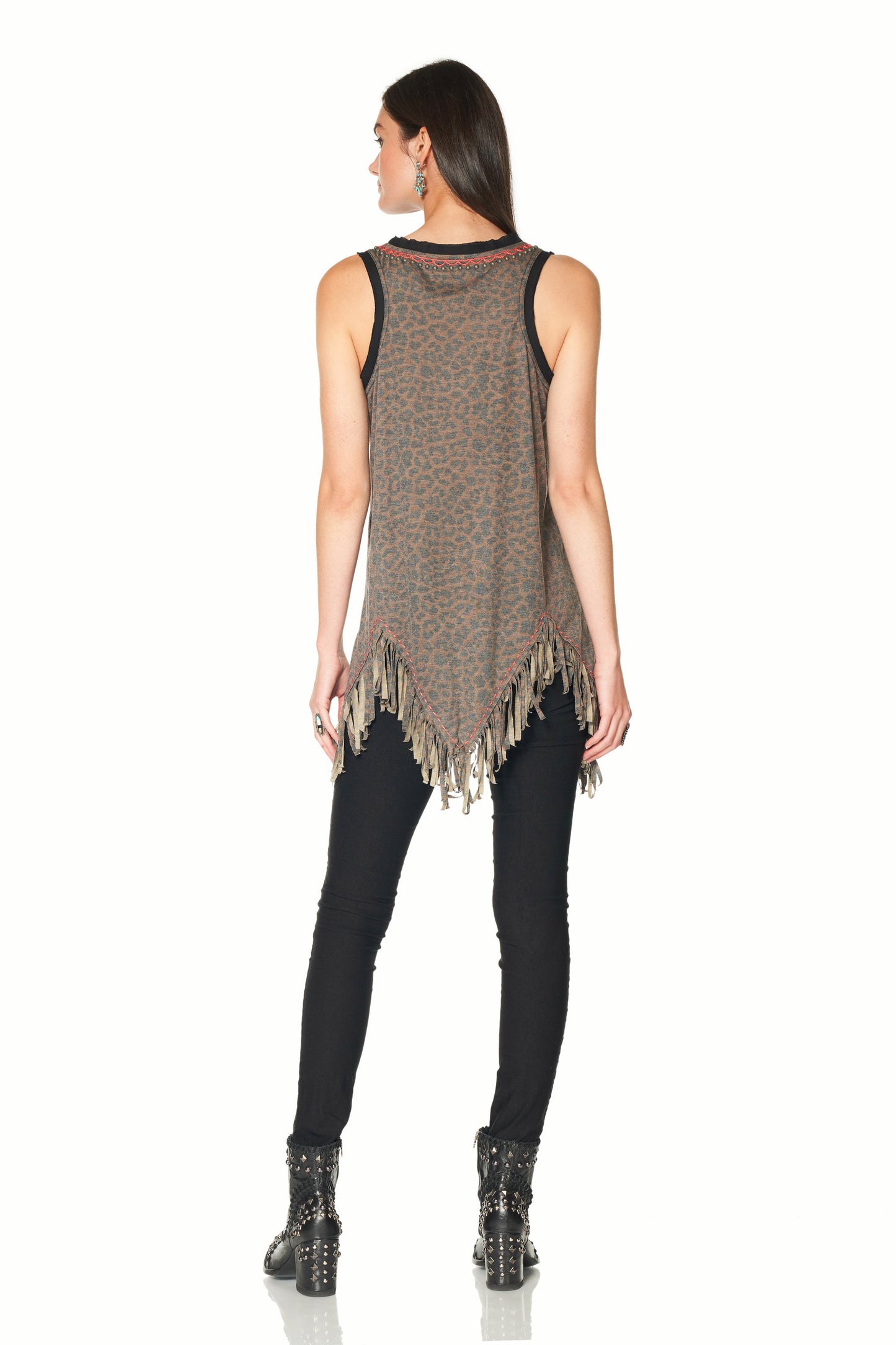 Load image into Gallery viewer, DDR Three Feather Leopard Tank Top at 6Whiskey six whisky in Cynthia spring collection T3426
