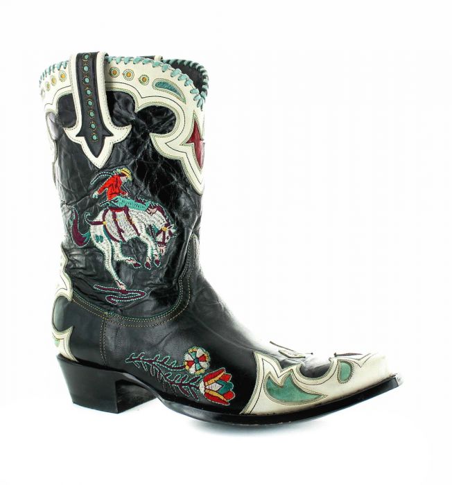 Double D Ranch Old Gringo Cass Boot in Black 6 Whiskey 