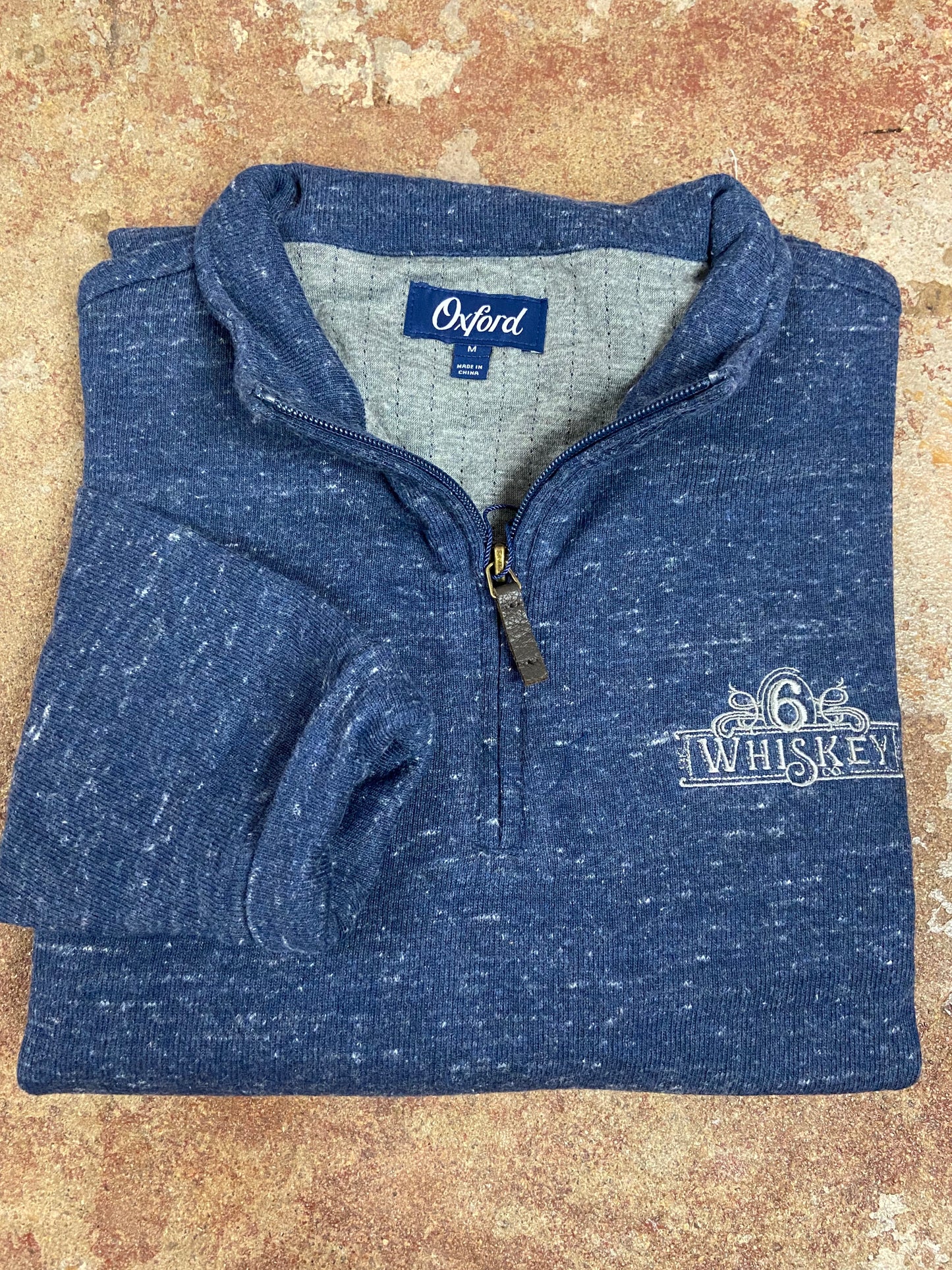 Load image into Gallery viewer, Oxford Crawford 1/4 Zip Fleece Pullover 6Whiskey Fall 2020 In Indigo Blue Heather 
